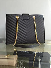 Ysl classic shopper grained calfskin gold black 35cm x 26 cmx 11.5cm  - 4