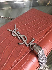 Ysl monogram kate silver tassel in embossed crocodile shiny leather 5046  24cm x 14.5cm x 5.5cm - 3