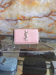 Ysl silver monogram kate grain de poudre embossed leather 5022 17cm x 12.5cm x 4.5cm  - 2