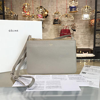 Celine leather trio - gray 22cm x 4.5cmx 15cm