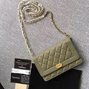 Chanel caviar woc chain boy bag wallet green a80287 vs07114  - 6