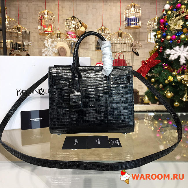 Ysl sac de jour nano crocodile embossed shiny leather 4922 22cm x 10cm x 18cm - 1