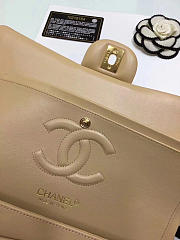Chanel classic flap bag beige caviar leather sliver&gold chain 25cm - 6