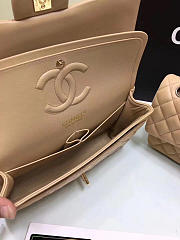 Chanel classic flap bag beige caviar leather sliver&gold chain 25cm - 5