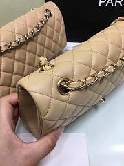 Chanel classic flap bag beige caviar leather sliver&gold chain 25cm - 4