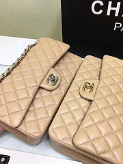 Chanel classic flap bag beige caviar leather sliver&gold chain 25cm - 3