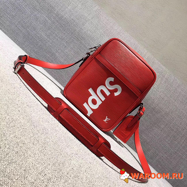 Louis vuitton supreme shoulder bag red 20cm*6.5cm*25cm - 1