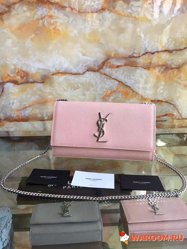 Ysl monogram kate in grain de poudre embossed leather 5015 24cm x 14.5cm x 5.5cm - 1