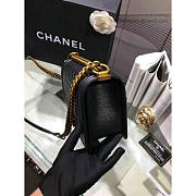 Chanel quilted caviar medium boy bag gold hardware black  - 2