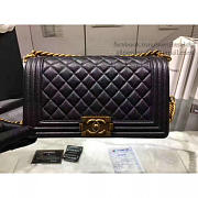 Chanel quilted caviar medium boy bag gold hardware black  - 4