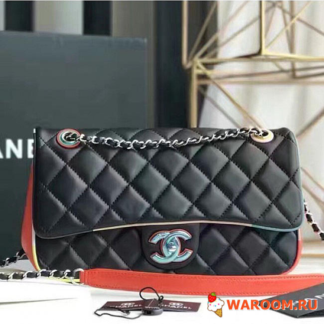 Chanel black multicolor small flap bag   - 1