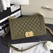 Chanel quilted caviar medium boy bag green  25 x 14.5 x 8 cm - 1