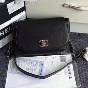 Chanel grained calfskin caviar stitched shoulder bag black  a92949  - 2
