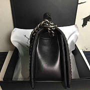 Chanel chevron lambskin quilted boy bag with top handle black  - 6