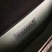 Chanel chevron lambskin quilted boy bag with top handle black  - 3