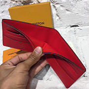 Louis vuitton supreme pocket wallet 3803 red 11cmx2cmx9cm - 5