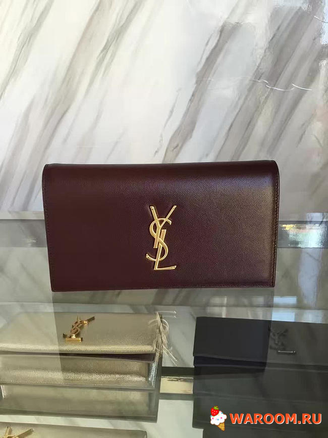 ysl monogram kate clutch grain de poudre embossed leather CohotBag 4962 - 1