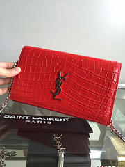 Ysl monogram kate crocodile embossed shiny leather 5024 22.5cm x 14cm x 4cm  - 5