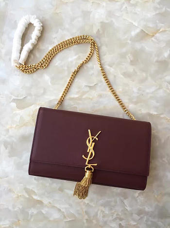 Ysl monogram kate with gold tassel 5058 24cm x 14cm x 4.5cm