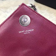 Ysl quilted monogram college wine red 5064 18cm x 11cm x 5cm  - 4