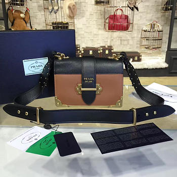 Prada cahier leather shoulder bag brown 4203 20cm x 6cm x 13cm