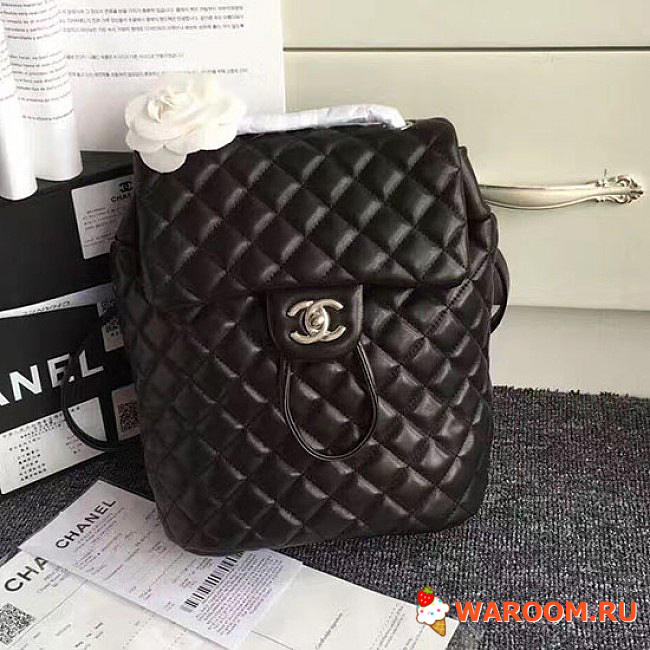 Chanel caviar quilted lambskin backpack black silver hardware  - 1