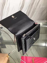 Ysl sunset chain wallet in crocodile embossed shiny leather 4843 17cm x 13cm x 7cm - 4