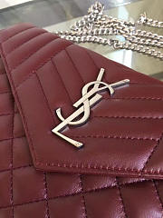 Ysl envelop satchel wine red 5137 22cm x 5.5cm x 13.5cm  - 5