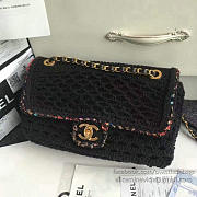 Chanel crochet braid cayo coco flap bag black   - 6