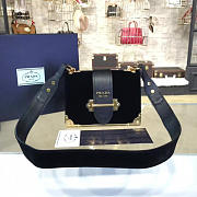 Prada velvet cahier bag black 4263 20cm x 14.5 cm x 7cm - 2