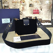 Prada velvet cahier bag black 4263 20cm x 14.5 cm x 7cm - 4