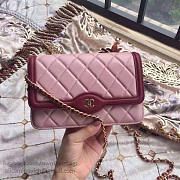 Chanel lambskin mini chain wallet pink a81024 vs09425 - 2