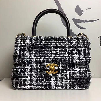 Chanel tweed top handle bag a13042 