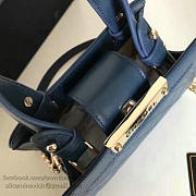 Chanel small label click leather shopping bag blue  - 4