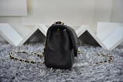 Chanel lambskin leather flap bag with gold/silver chain black 20cm - 3