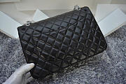 Chanel lambskin leather flap bag with gold/silver chain black 33cm - 6