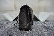 Chanel lambskin leather flap bag with gold/silver chain black 33cm - 4