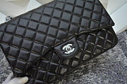 Chanel lambskin leather flap bag with gold/silver chain black 33cm - 3