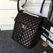 Chanel quilted lambskin large backpack black silver hardware   - 2