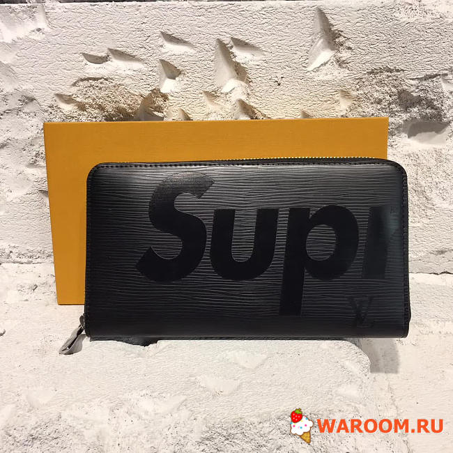 Louis vuitton supreme zippy wallet noir 21.5cmx2.5cmx11.5cm - 1