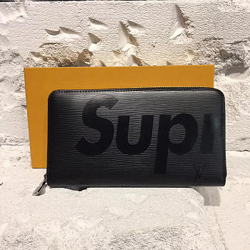 Louis vuitton supreme zippy wallet noir 21.5cmx2.5cmx11.5cm
