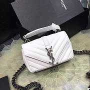 Ysl quilted monogram college white  5069 18cm x 11cm x 5cm - 1
