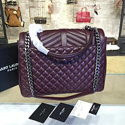 Ysl envelop satchel large wine red 5129 36cm x 26cm x 13cm  - 4