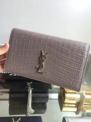 Ysl monogram kate in shiny crocodile-embossed leather 5036  22.5cm x 14cm x 4cm - 3