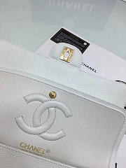 Chanel classic flap bag white caviar leather sliver&gold chain 25cm - 4