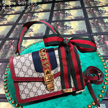 Gucci sylvie and dionysus red 421882 25.5*17*8cm