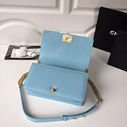 Chanel sheepskin classic rhombic hot mom explosion blue a67086 25CM - 2