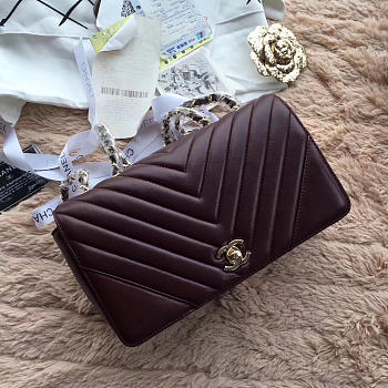 Chanel original single bag wine red 24cm