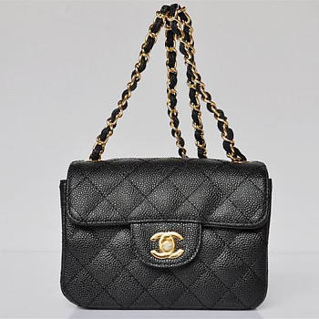 chanel caviar leather flap bag with gold hardware black 17.5cm