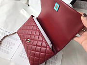 Chanel flap bag with top handle wine red 21cm - 2